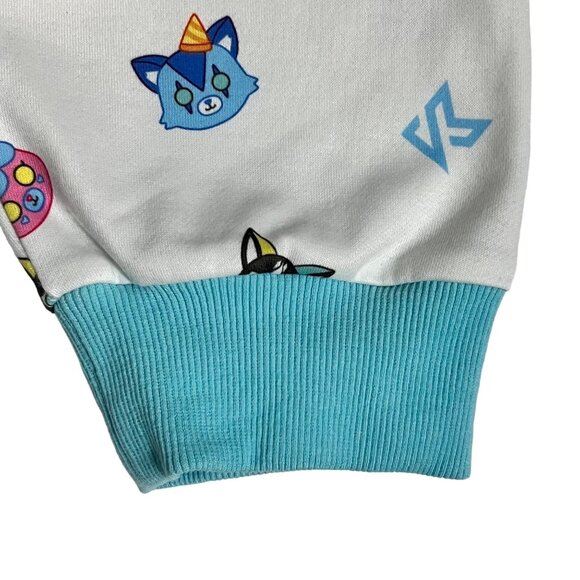 Size Large KREW Warren James Teddy Heads Allover Pattern White Sweatpants Jogger - Picture 7 of 11